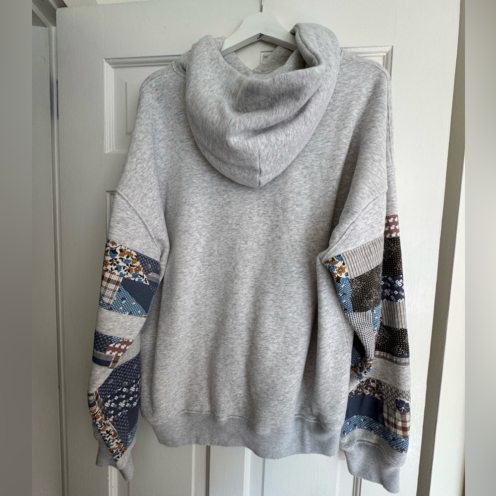 Gray Patchwork Hoodie